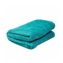 Coberta Quente Sem Estampa Tecido Fleece Microfibra Cor Verde Agua Viagem Quarto Casal