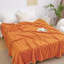 Cobertor Aganear Queen Size 229x229 cm Pelúcia Burnt Orange