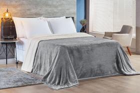 Cobertor Alaska Casal King Dupla Face Manta Flannel E Pele Cobertor Alaska Casal King Dupla Face Manta Flannel E Pele