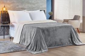 Cobertor Alaska Casal King Dupla Face Manta Flannel E Pele Cobertor Alaska Casal King Dupla Face Manta Flannel E Pele