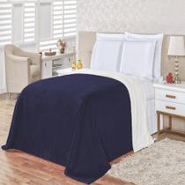 Cobertor Alaska casal king size manta sherpa lã carneiro 1 peça marinho Cobertor Alaska casal king size manta sherpa lã carneiro 1 peça marinho