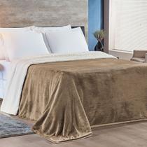 Cobertor Alaska King Manta Flannel e Sherpa - Cáqui