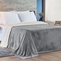 Cobertor Alaska Queen Manta Flannel e Sherpa - Cinza Cobertor Alaska Queen Manta Flannel e Sherpa - Cinza