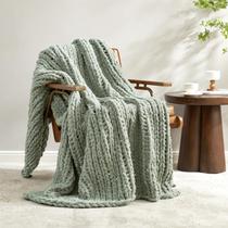 Cobertor Amélie Home Chunky Knit Chenille 50x60cm verde sálvia