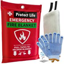 Cobertor Anti-Incêndio Protect Life 40x40cm - com Luvas e Gancho
