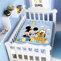 Cobertor Antialérgico Raschel-Disney Mickey e Pluto Feliz- Azul- Original