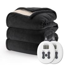 Cobertor Aquecido Sunbeam Royal Luxe Sherpa - Tamanho King - Noite Nebulosa