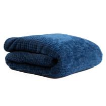 Cobertor Aveludado Soft Touch Relevo Manta Flannel Azul