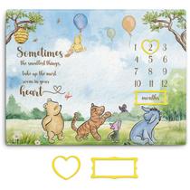 Cobertor Baby Milestone Guawubiang Winnie 75x100 cm de flanela
