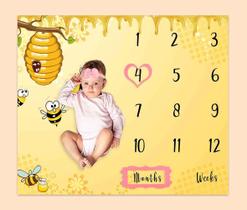 Cobertor Baby Milestone PHMOJEN Bee Honeycomb 47x40cm com Acc