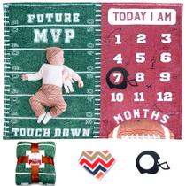 Cobertor Baby Milestone SUKOON Football para menino com moldura 47x40 Cobertor Baby Milestone SUKOON Football para menino com moldura 47x40