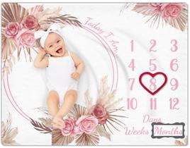 Cobertor Baby Milestone Warmther Floral Boho 102x127cm