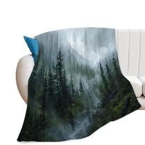 Cobertor Baegopa Forest Misty Mountain Tree Green 50x40in