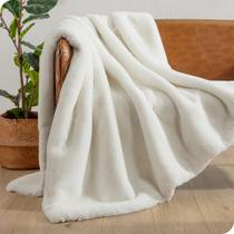 Cobertor Bare Home Faux Fur ultramacio e luxuoso 150x120cm branco