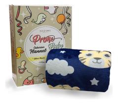 Cobertor Bebê Antialérgico Hazime Microfibra Macio, Leve, Toque de Seda, Estampa Tigre Azul Marinho 1,10x1,50 para Menino