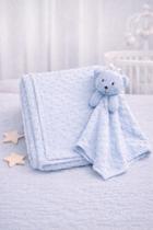 Cobertor bebê bolinha com naninha