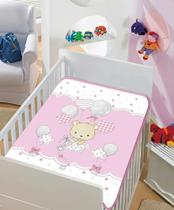 Cobertor Bebe Colibri Estampado Antialérgico Enxoval Rosa