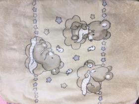 Cobertor Bebe Colibri Estampado Antialérgico Enxoval Ursinho na Nuvem Bege