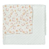 Cobertor Bebê Fleece 3D Fun Amor Urso Off White - Hug