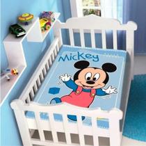Cobertor Bebe Infantil Disney Menino 0,90x1,10m Enxoval Berço antialérgico Michey Azul Junior Baby - Jolitex Ternille
