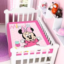 Cobertor Bebê Jolitex 0,90X1,10M Disney Minnie Patinhos Rosa