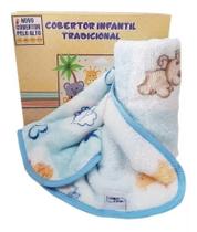 Cobertor Bebê Jolitex Pelo Alto Antialérgico Menino Azul