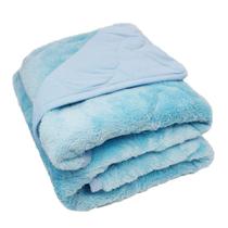 Cobertor Bebe Manta Dupla Face Macia Soft Anti Alergica Maternidade e Enxoval Infantil Menino Azul