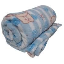 Cobertor Bebe Manta Estampado Cutty Ursinho Azul 90x110cm