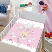 Cobertor Bebê Menina Colibri Jolitex Ursinho No Balão Rosa Cobertor Bebê Menina Colibri Jolitex Ursinho No Balão Rosa