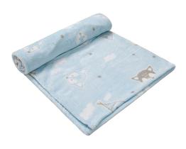 Cobertor Bebê Microfibra Azul Raposa 1,10 X 85cm Papi