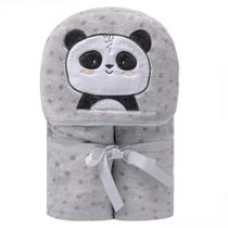Cobertor Bebê Microfibra C/ Capuz Panda Ben 1,10 x 90Cm Papi