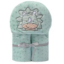 Cobertor Bebê Microfibra com Capuz Dino 1,10CmX90Cm Papi