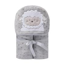 Cobertor Bebê Microfibra com Capuz Ovelhinha 1,10x90Cm Papi