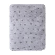 Cobertor Bebê Microfibra Poá Cinza 1,10CmX90Cm Papi