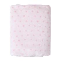 Cobertor Bebê Microfibra Poá Rosa 1,10CmX90Cm Papi