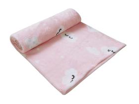 Cobertor Bebê Microfibra Rosa Cílios 1,10m X 85Cm Papi