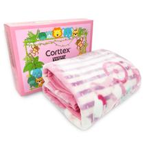 Cobertor Bebê Raschel Corttex Antialérgico Caixa Presente - Manta Berço Microfibra Infantil 90 x 110