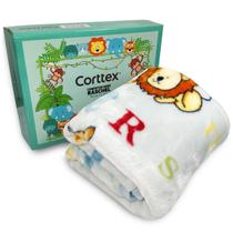 Cobertor Bebê Raschel Corttex Antialérgico Caixa Presente - Manta Berço Microfibra Infantil 90 x 110