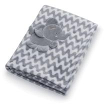 Cobertor bebê zigzag elefantinho cinza Cobertor bebê zigzag elefantinho cinza