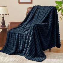 Cobertor BEDELITE 127x178 cm de pelúcia quadriculada 3D azul marinho Cobertor BEDELITE 127x178 cm de pelúcia quadriculada 3D azul marinho