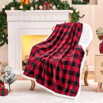 Cobertor BEDELITE Sherpa Fleece Vermelho Preto 127x152 cm Cobertor BEDELITE Sherpa Fleece Vermelho Preto 127x152 cm
