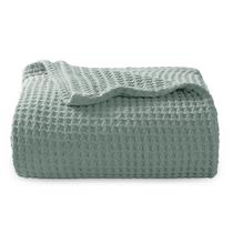 Cobertor Bedsure 100% algodão Twin XL tamanho Waffle Weave verde Cobertor Bedsure 100% algodão Twin XL tamanho Waffle Weave verde