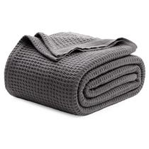 Cobertor Bedsure 100% algodão Waffle Weave King Size cinza escuro Cobertor Bedsure 100% algodão Waffle Weave King Size cinza escuro