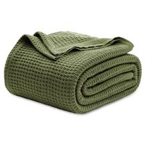 Cobertor Bedsure 100% algodão Waffle Weave King Size verde oliva Cobertor Bedsure 100% algodão Waffle Weave King Size verde oliva