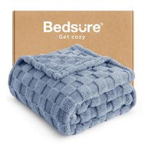 Cobertor Bedsure Ashley Blue Twin XL 168x229 cm de lã macia Cobertor Bedsure Ashley Blue Twin XL 168x229 cm de lã macia