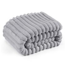Cobertor Bedsure de Lã Cinza Claro para Sofá - 130x180cm