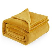 Cobertor Bedsure Fleece Queen - Amarelo Dourado - 230x230cm