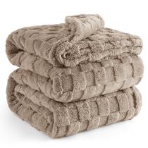 Cobertor Bedsure Fleece Supermacio Light Taupe para Sofá