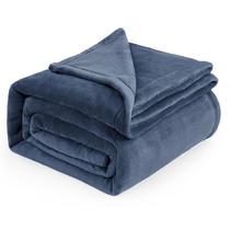 Cobertor Bedsure Fleece, tamanho real, flanela azul mineral