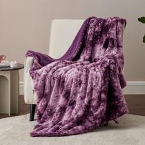 Cobertor Bedsure Fuzzy Purple Faux Fur Reversível 130x150cm